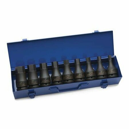 WILLIAMS Socket Set, 9 Pieces, 3/4 Inch Dr, Impact Hex, 3/4 Inch Size JHW38903